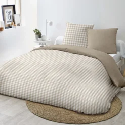 Parure vichy 260x240 taupe