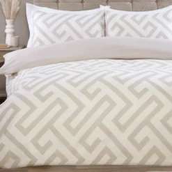 Parure 240x220 geo beige piping