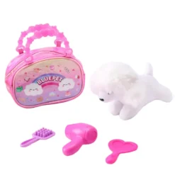 Peluche chien chat avec accessoi