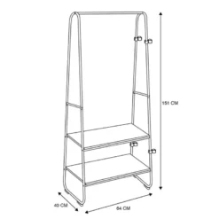 Penderie modulable 2 etageres cr