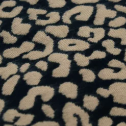 Plaid a franges leopard 130x160c