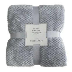 Plaid gaufre 200x250cm argent