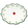 Plat de service vert et fraise