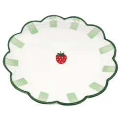 Plat de service vert et fraise