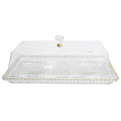 Plateau plastique et lisere dore