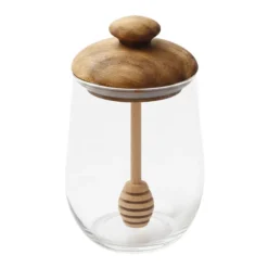 Pot a miel en verre et couvercle
