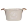 Pot ovale en metal decoratif