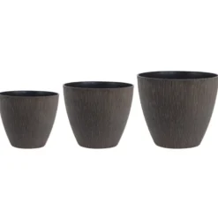 Pot plastique effet bois marron