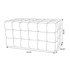 Pouf long cubes vert
