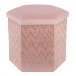 Pouf rangement blush