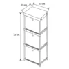 Rangement 3 tiroirs tissu gris