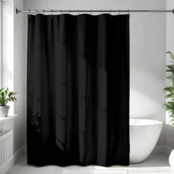 Rideau de douche unicolor noir