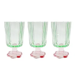 Set de 3 verres sur pied colores
