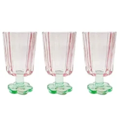 Set de 3 verres sur pied colores