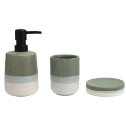 Set x3 accessoires sdb vert