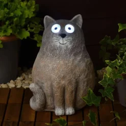 Statue chat effet pierre