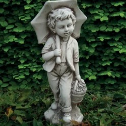 Statue fille/garcon parapluie