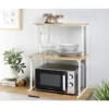 Support a micro ondes bois/blanc