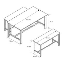 Table + 2 bancs