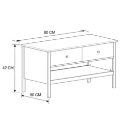 Table basse 2 tiroirs