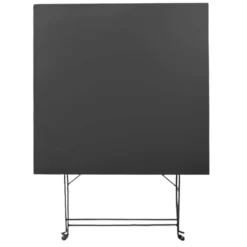 Table carree metal 70cm gris mat