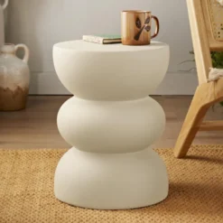 Table d'appoint boudins creme