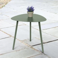 Table d'appoint forme galet vert