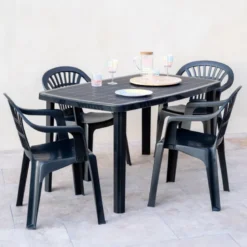 Table ovale gris