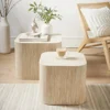 2 tables basses effet travertin