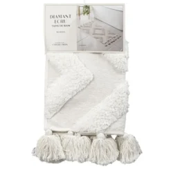 Tapis de bain diamant ecru