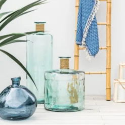 Vase bouteille raphia h75cm