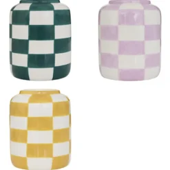Vase ceramique damier