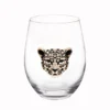Verre bas tete de panthere