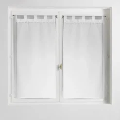 Vitrage poupette 2x60x120 blanc